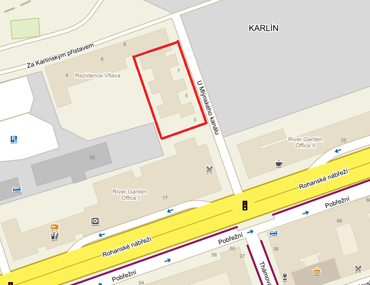 Mapa pokrytí služeb - Podbaba