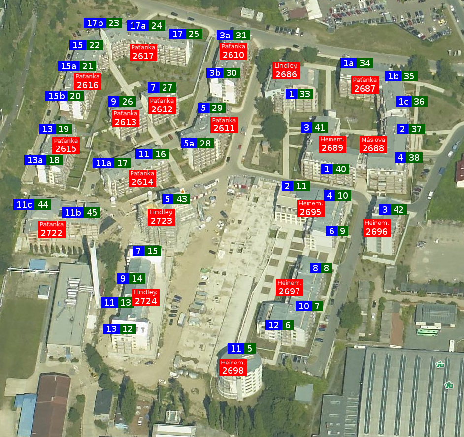 Mapa pokrytí služeb - Podbaba